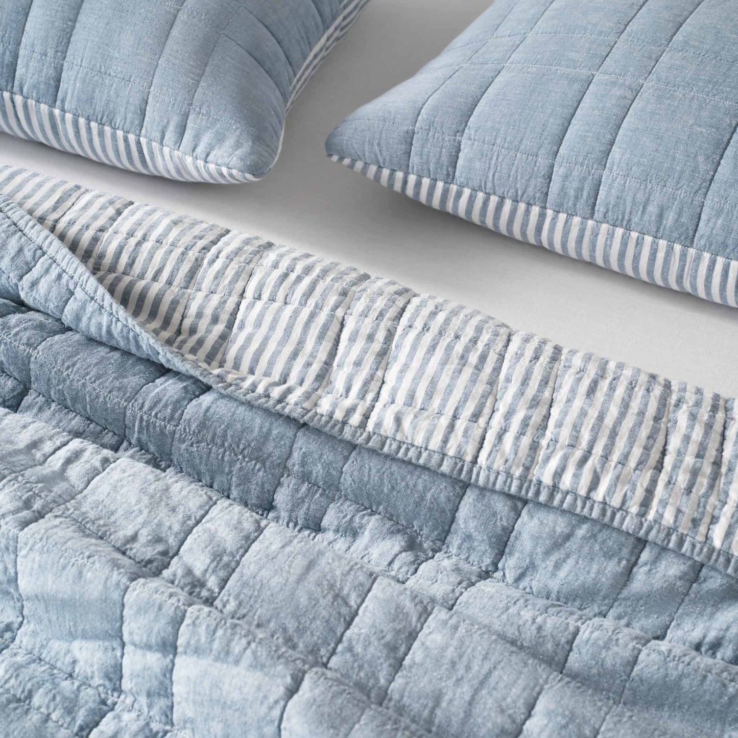 Washed European Linen Quilt Set