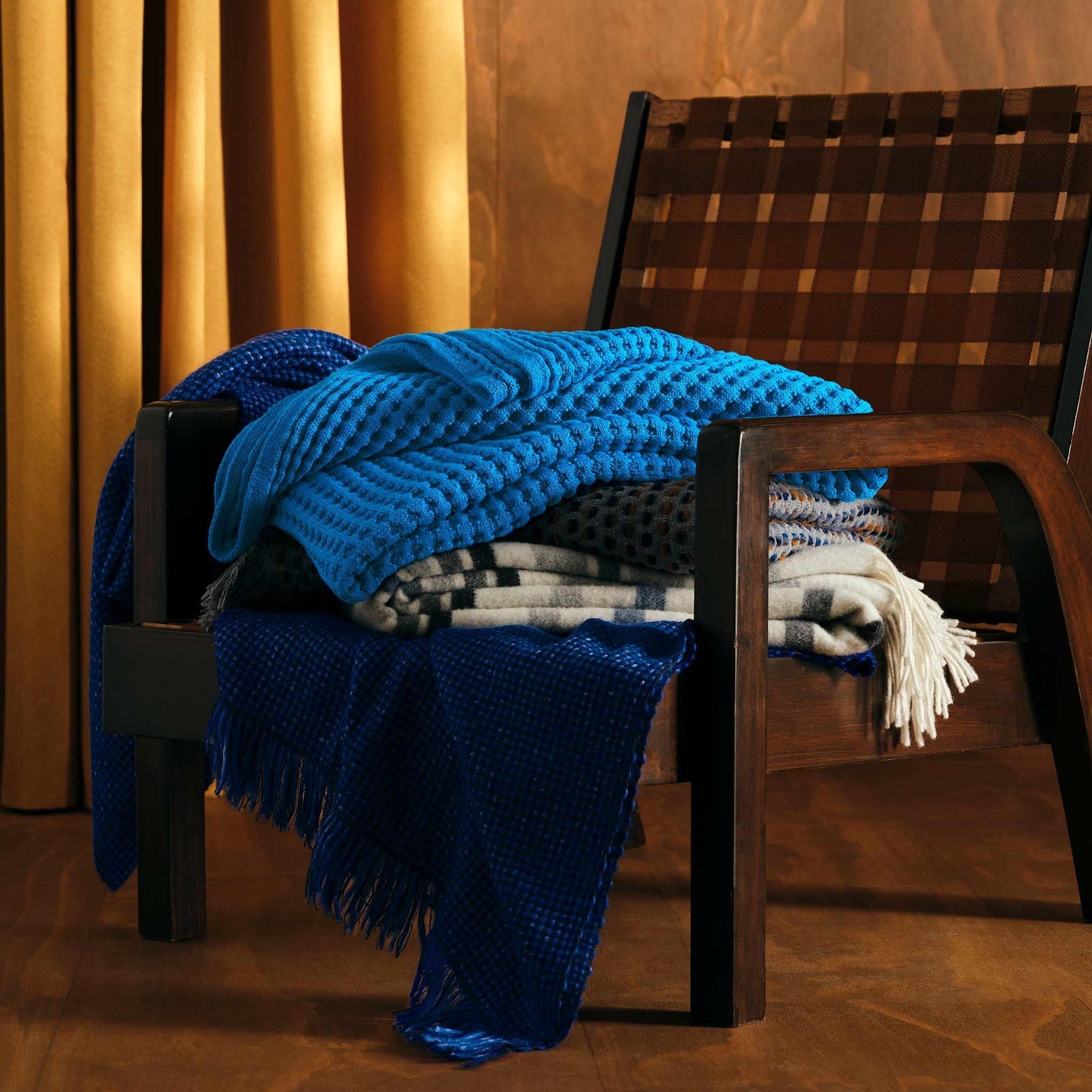 Striped Lambswool Throw Blanket