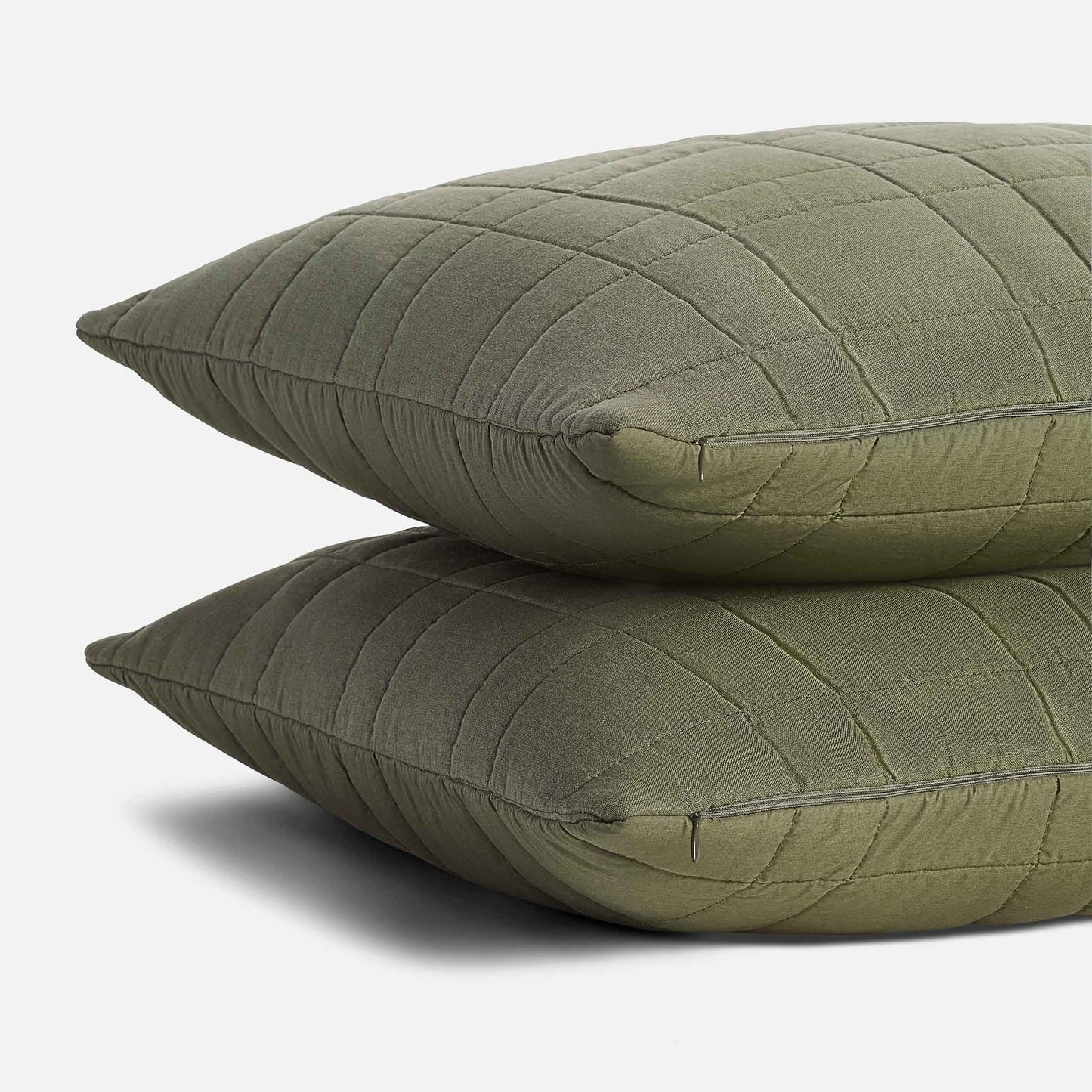 Washed European Linen Quilted Sham Set