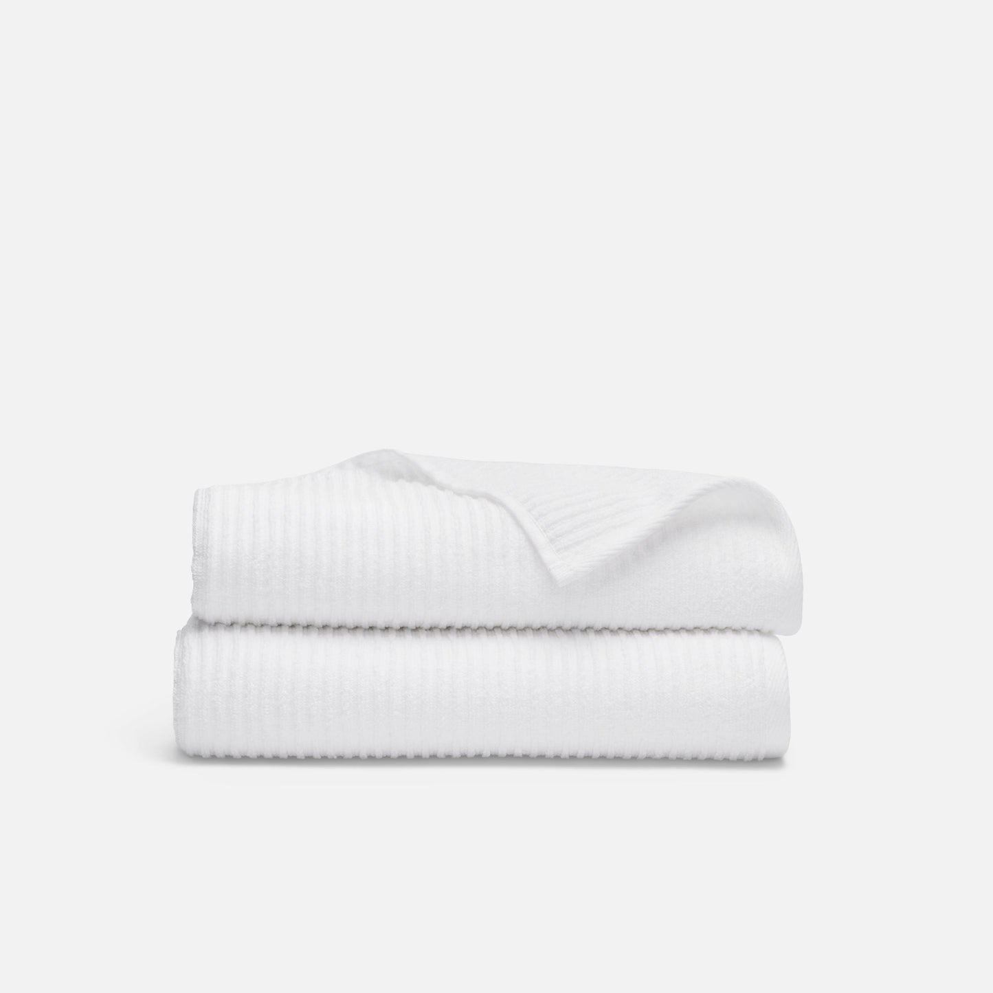 Ribbed Cotton TENCELTM Bath Towels Set of 2