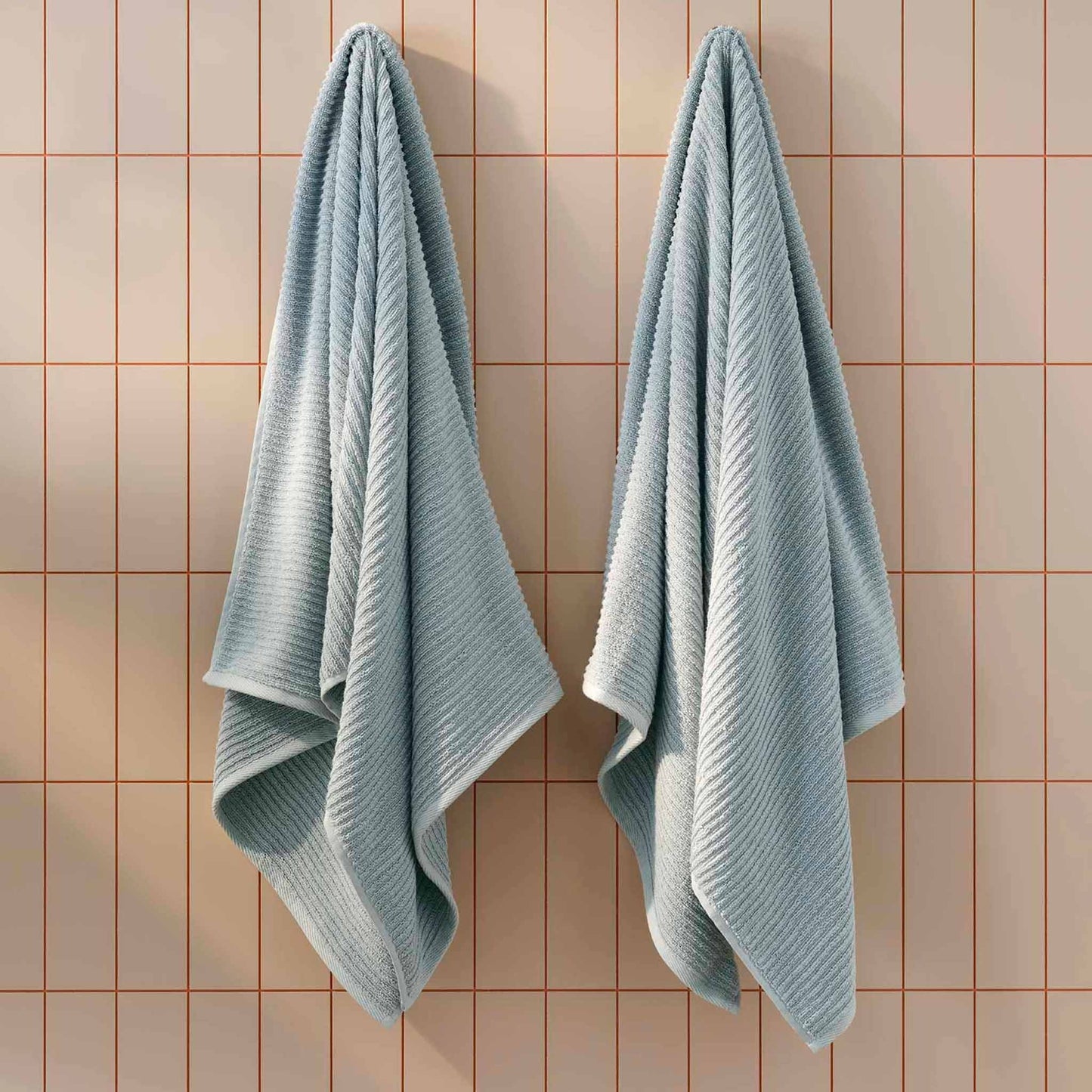 Ribbed Cotton TENCELTM Bath Towels Set of 2