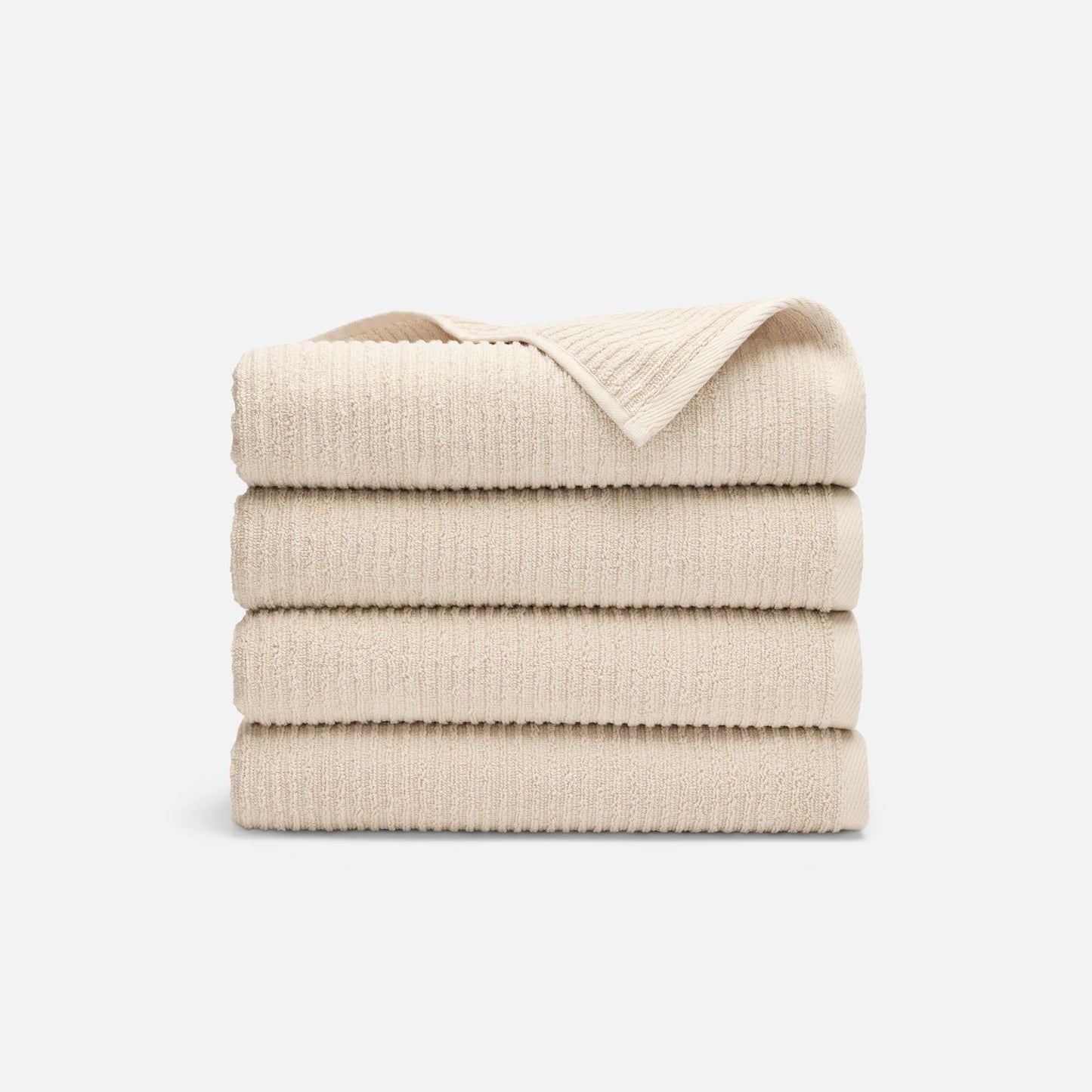 Ribbed Cotton TENCELTM Set of 4 Bath Towel Bundle