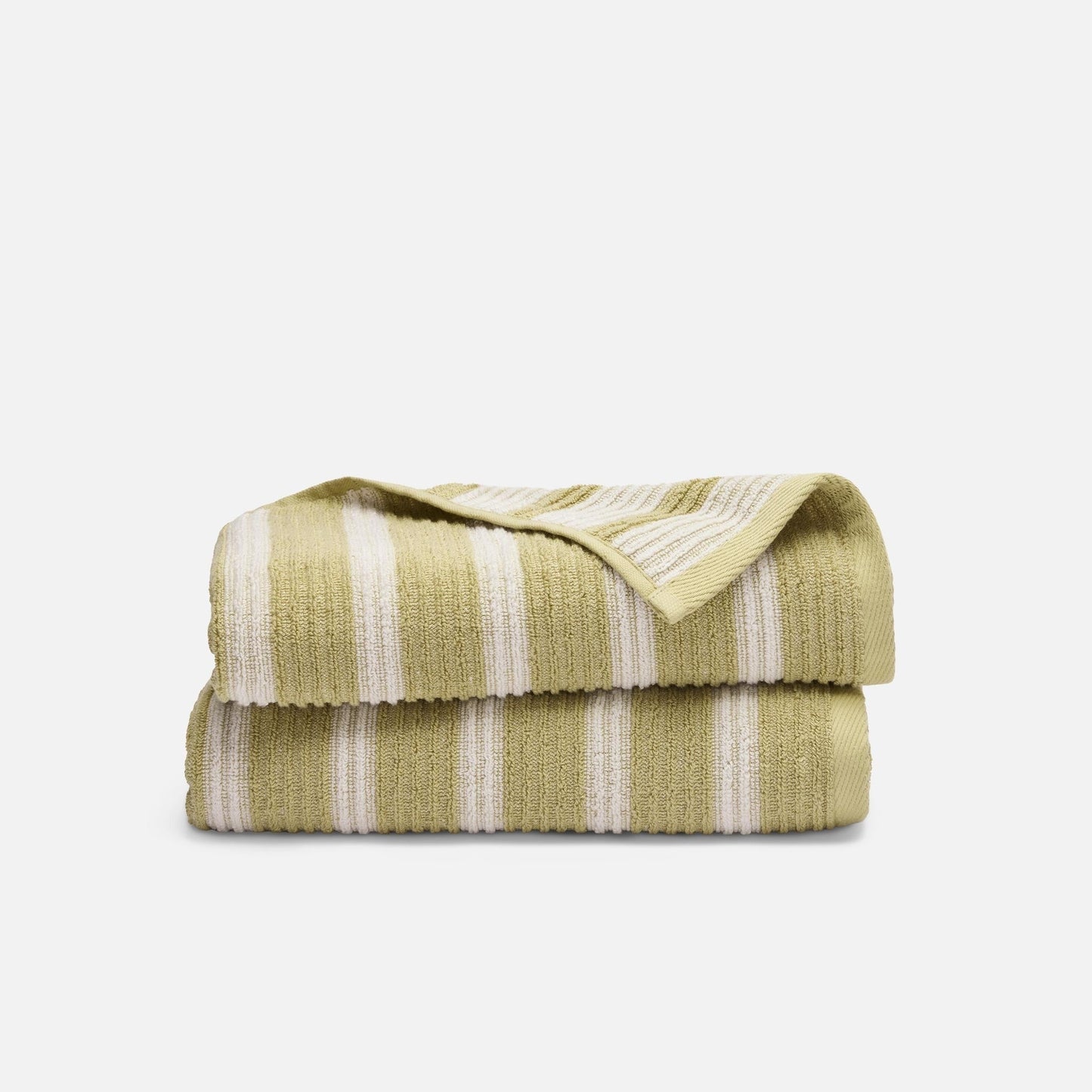 Ribbed Cotton TENCELTM Bath Towels Set of 2