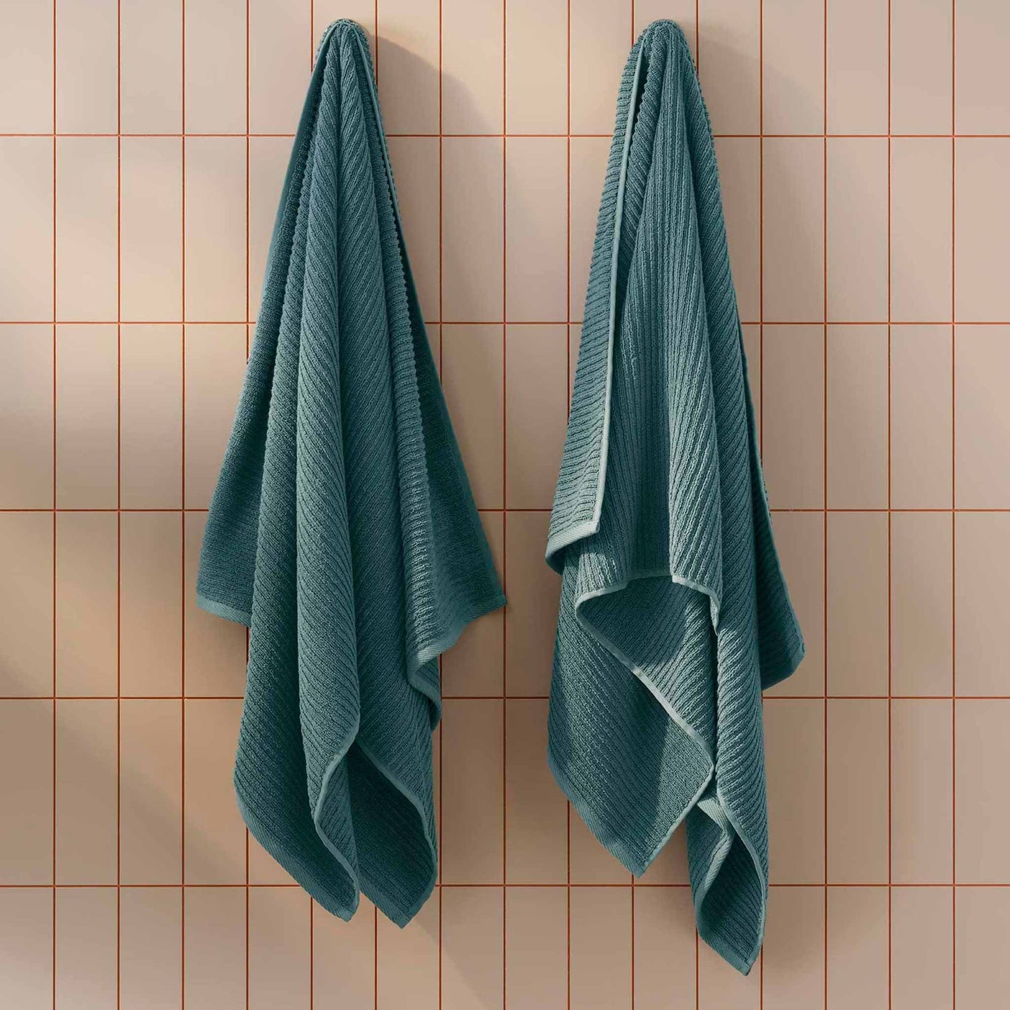 Ribbed Cotton TENCELTM Bath Towels Set of 2