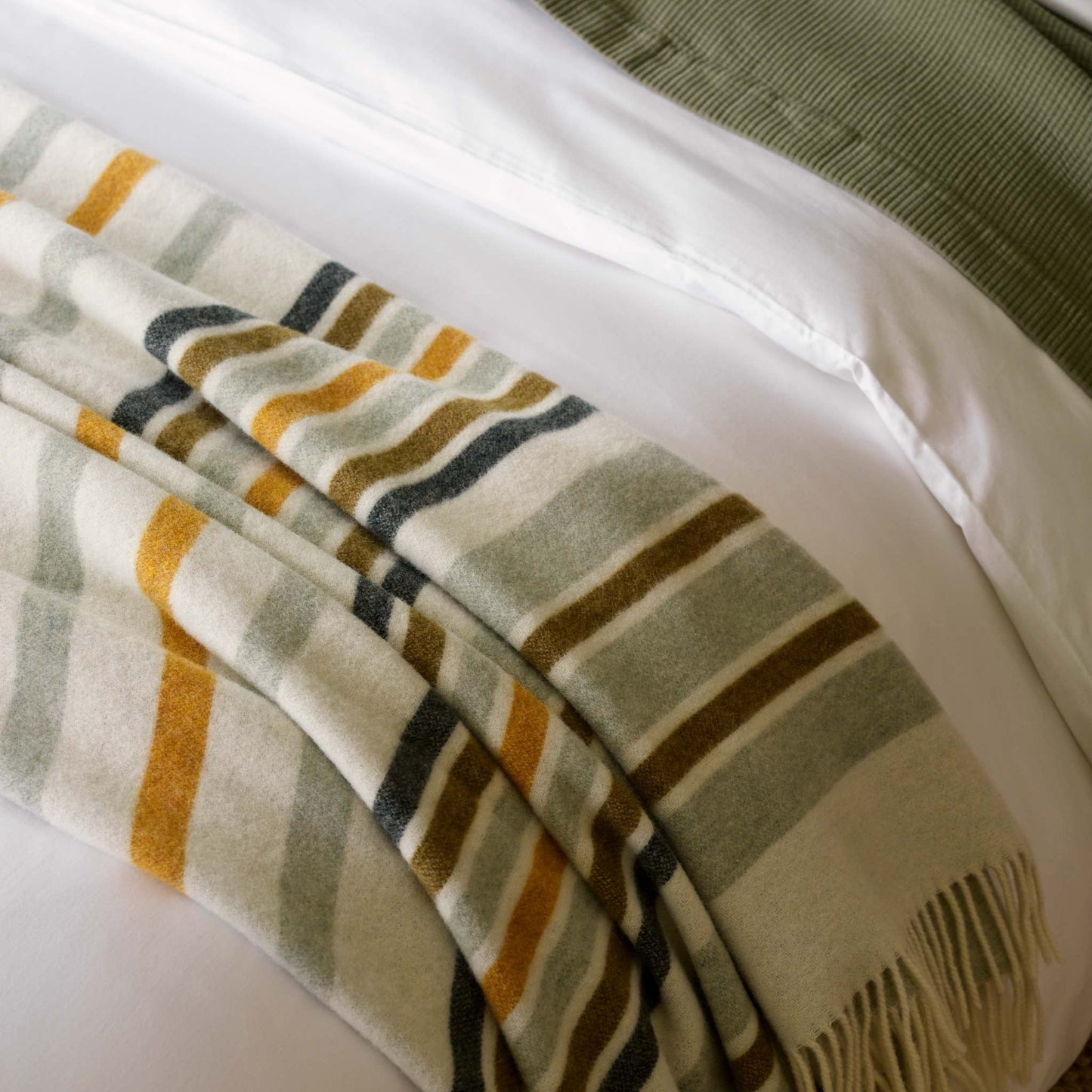 Striped Lambswool Throw Blanket