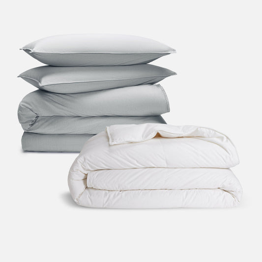 Washed Classic Percale Duvet Set Bundle