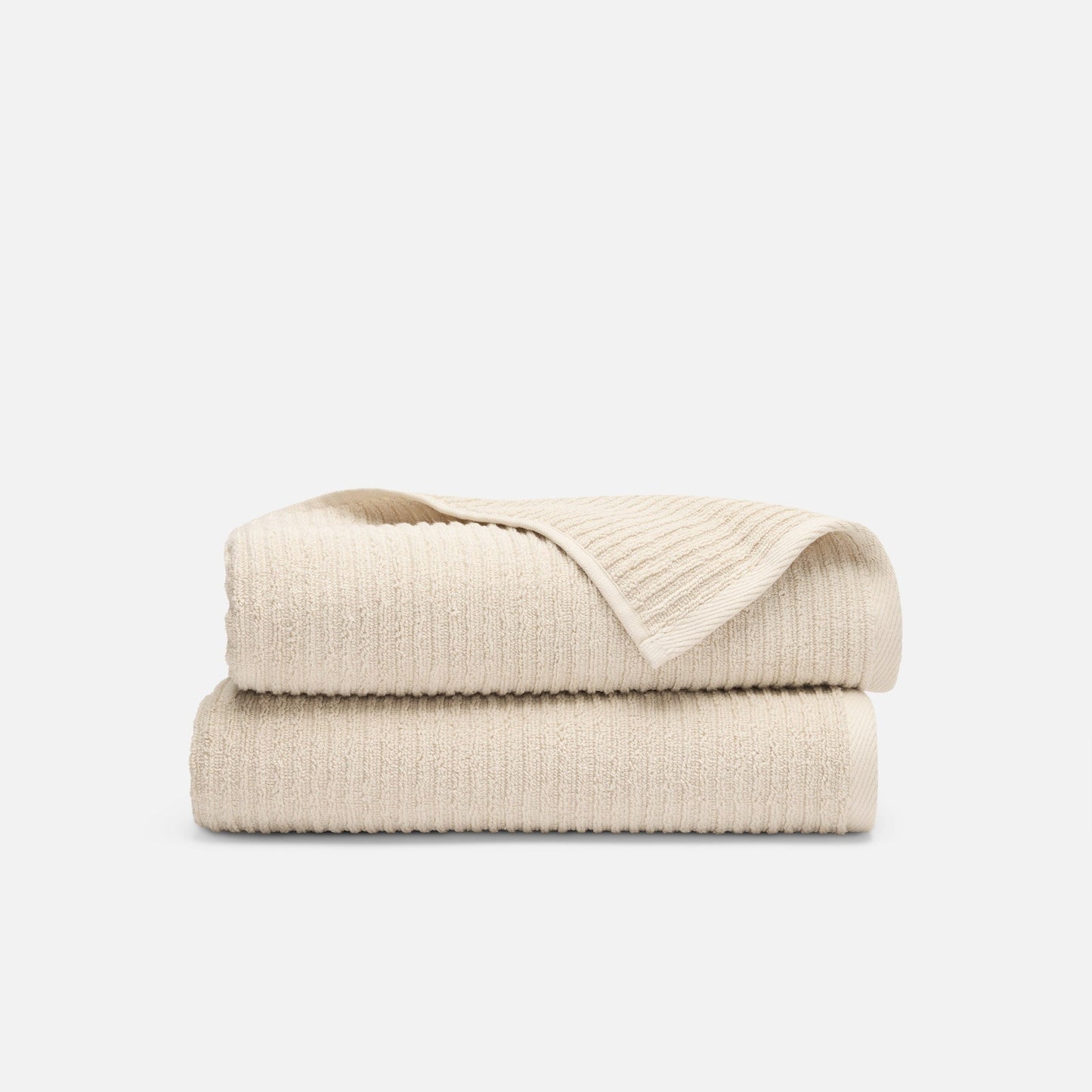 Ribbed Cotton TENCELTM Bath Towels Set of 2