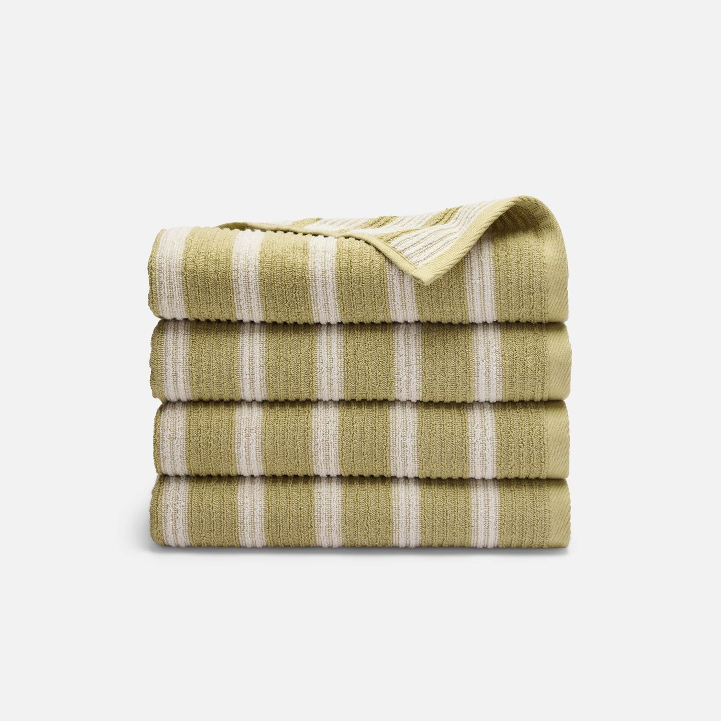 Ribbed Cotton TENCELTM Set of 4 Bath Towel Bundle