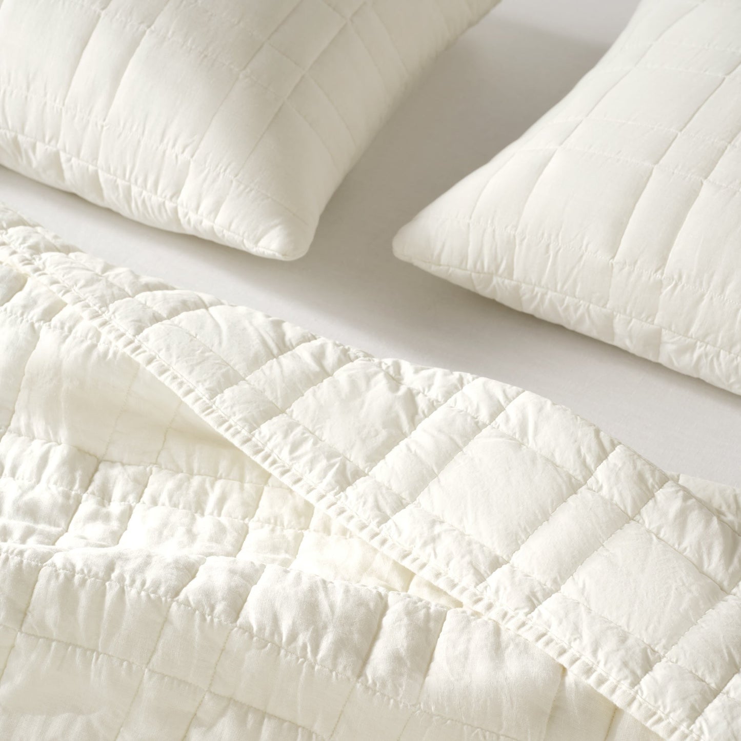 Washed European Linen Quilted Sham Set - Last Call