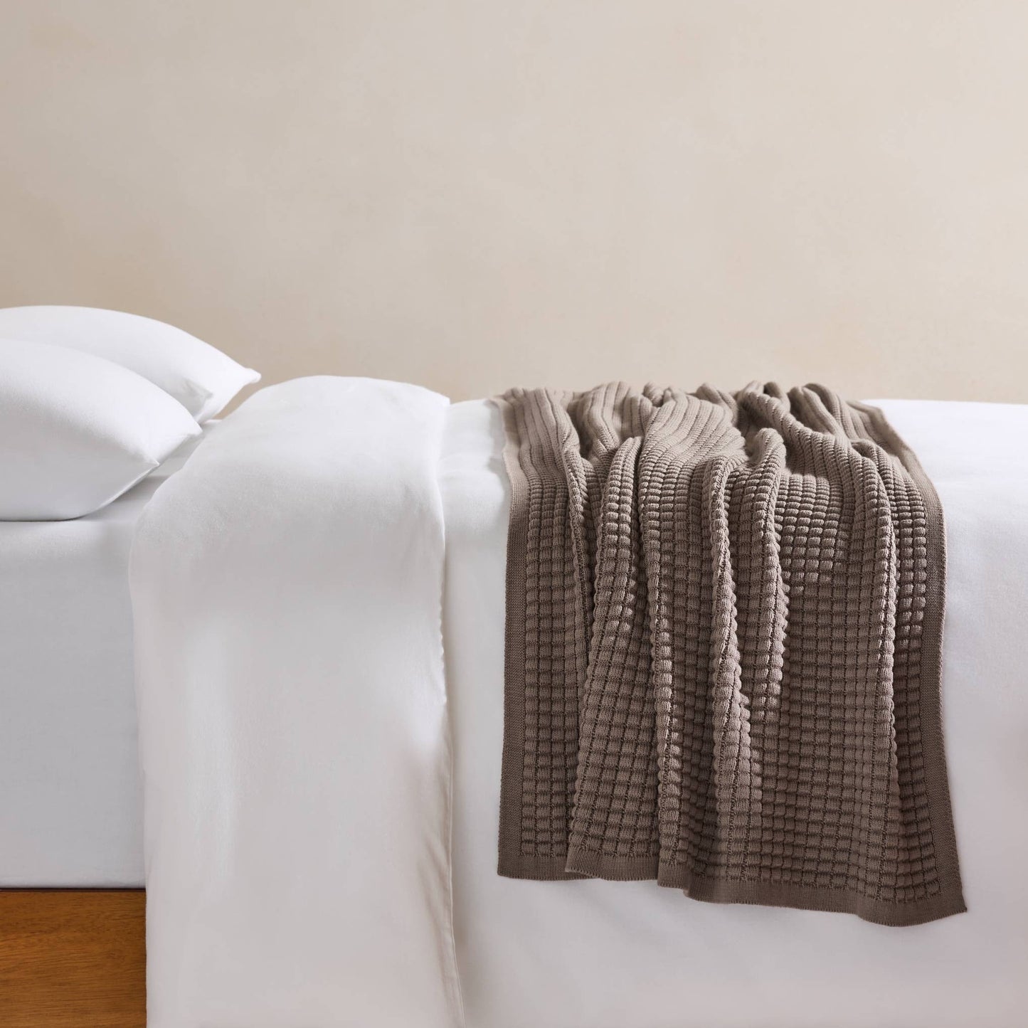 Grid Knit Cotton Throw Blanket - Last Call